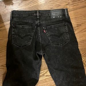 Nice like new denim stone washed black acid wash jeans very trendy stretch